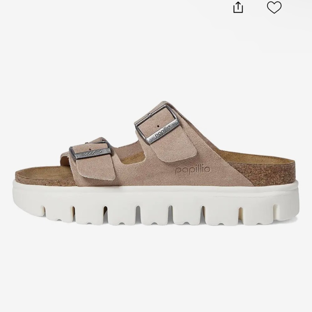 NWT Papillio by Birkenstock Women’s Arizona Chunky Platform Sandal in Warm Sand - Picture 2 of 8